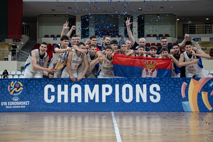 Kadetska-kosarkaska-reprezentacija-Srbije-U16-2025 Posle 18 godina: Kadeti Srbije osvojili evropsko zlato u košarci